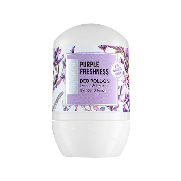 Deodorant natural pe baza de piatra de alaun pentru femei PURPLE FRESHNESS-lavanda si bergamota-Biocart-Biobaza, 50 ml