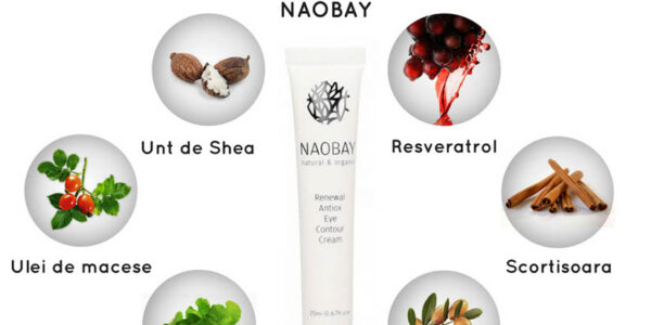 Crema organica contur de ochi antioxidanta si regeneranta Naobay – aliatul tenului matur