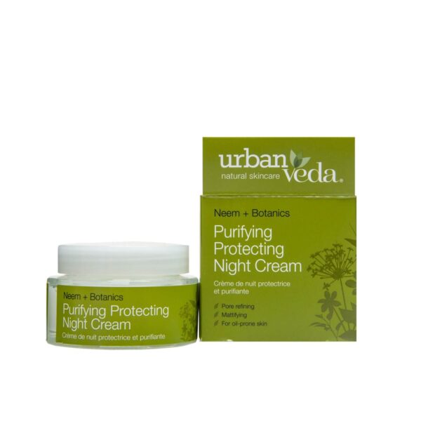 Crema de noapte protectiva cu ulei de neem- pentru ten gras, Purifying - Urban Veda, 50 ml