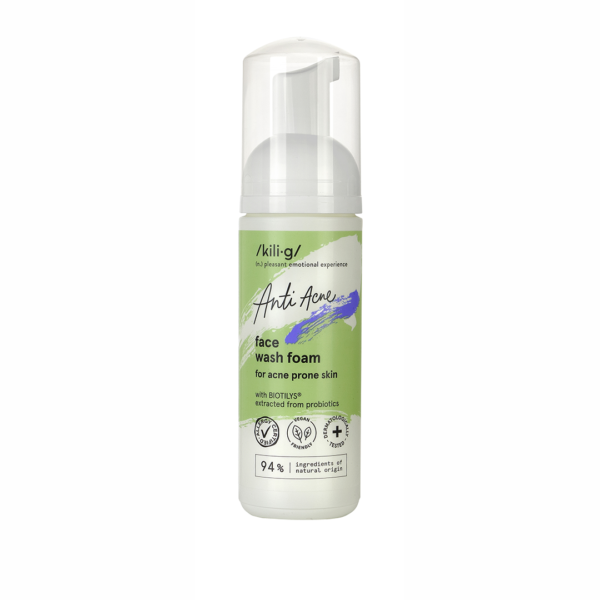 Spuma pentru curatare faciala pentru ten acneic sensibil, Kilig Anti Acne, 150 ml