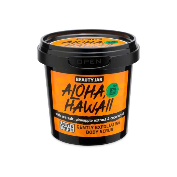 Scrub delicat pentru corp, cu sare de mare, Aloha Hawaii, Biocart_Beauty Jar, 200 g