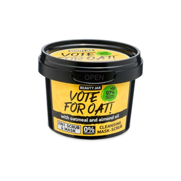 Masca faciala exfolianta cu ovaz si ulei de migdale, Vote for oat, Biocart_Beauty Jar, 100 g