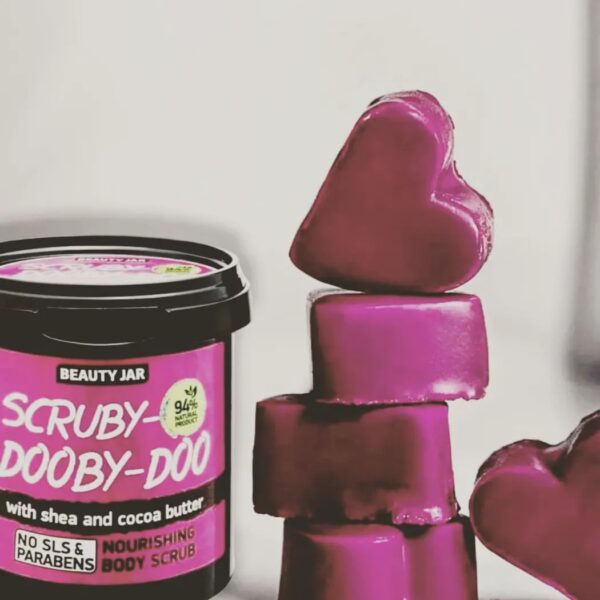 Scrub hranitor pentru corp, cu unt de shea si cacao, Scruby-Dooby-Doo, Biocart_Beauty Jar, 200 g