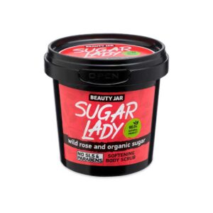 Scrub corporal cu trandafir salbatic si zahar organic, Sugar Lady, Beauty Jar, 180 g