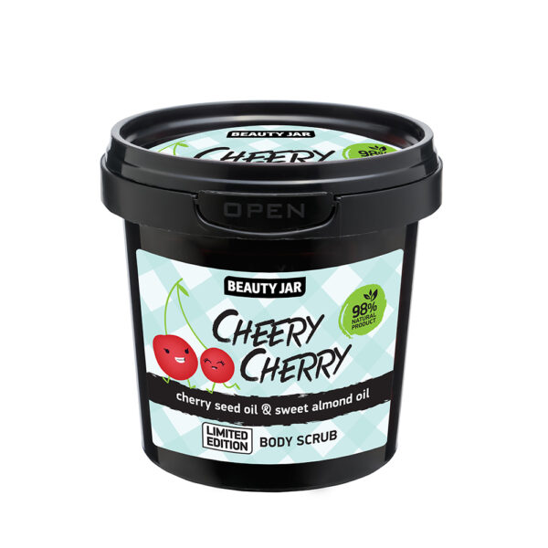 Scrub corporal cu ulei de cirese si migdale dulci, Cheery Cherry, Biocart_Beauty Jar, 200 g