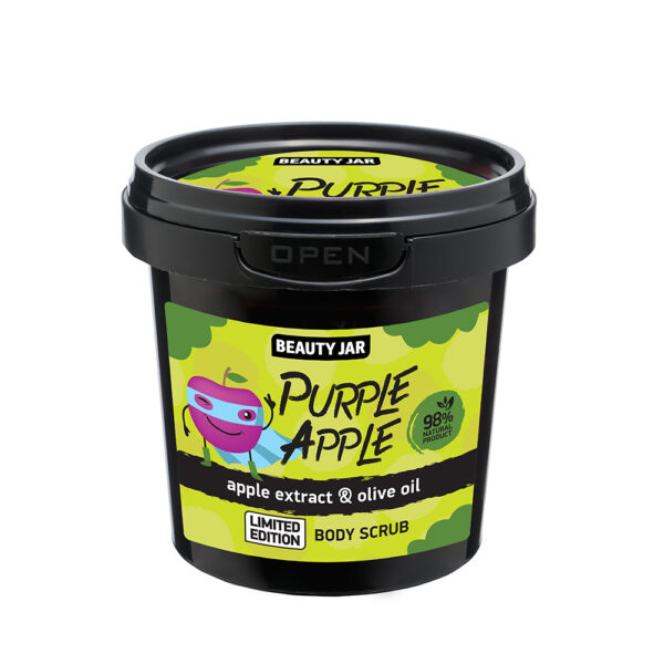 Scrub corporal cu mar si ulei de masline, Purple Apple, Biocart_Beauty Jar, 200 g