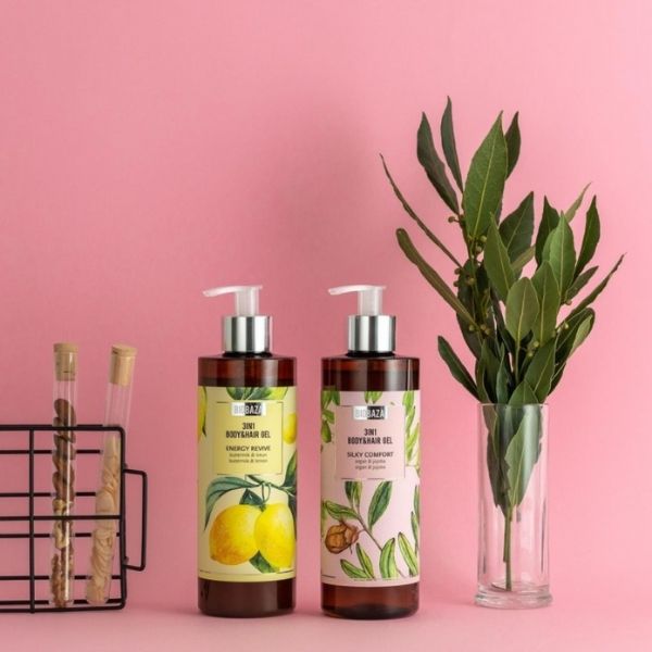 Sampon & gel de dus cu parfum natural de Lemon Buttermilk, Energy Revive, Biocart.eu, Biobaza, 400 ml