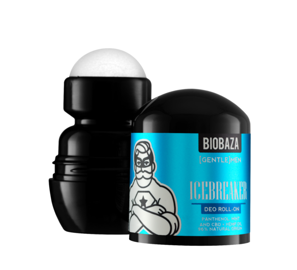 Deodorant natural roll-on fara aluminiu pentru barbati, cu ulei de pin si menta, ICEBREAKER, Biobaza, 50 ml