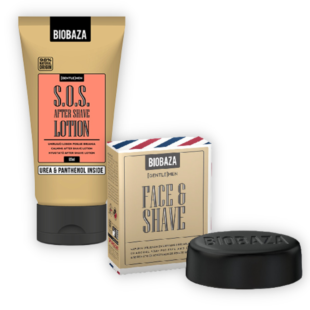 Set cadou barbati Shave & Shine sapun natural pentru fata si barb...