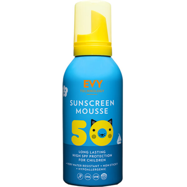 Sunscreen Mousse Crema de fata si corp spuma cu SPF 50, Copii,Biocart.eu, EVY TECHNOLOGY, 150 ml