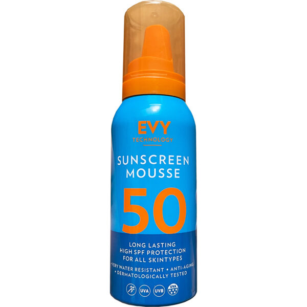 Sunscreen Mousse Crema de fata si corp spuma cu SPF 50 Unisex, EVY TECHNOLOGY, 100 ml