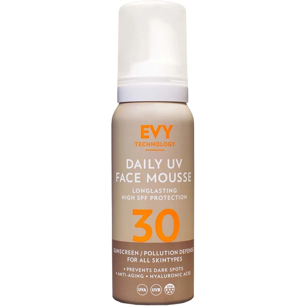Sunscreen Mousse Daily UV Crema de fata spuma cu SPF 30 Unisex, EVY TE...