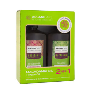 Set Sampon & Balsam pentru Par Uscat si Deteriorat, cu Ulei de Argan Organic si Ulei de Macadamia, Arganicare, 400 ml x2