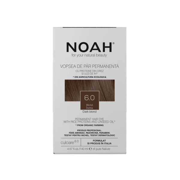 Vopsea de par naturala, Blond inchis, 6.0,Noah, 140 ml
