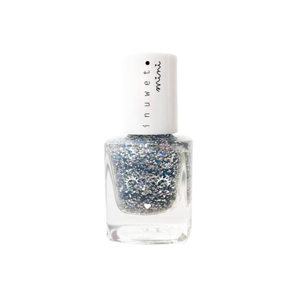 Oja pentru copii pe baza de apa cu parfum de vanilie, Glitter Silver Dreamer, Inuwet mini, 5 ml