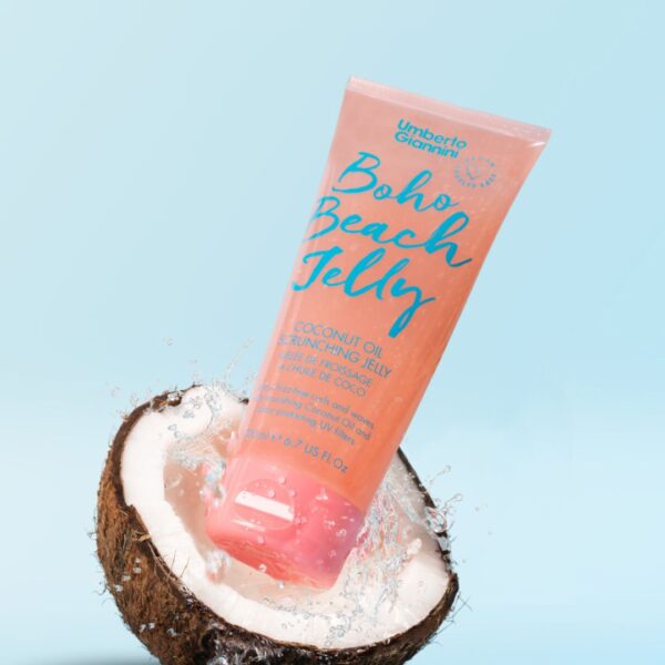 Gel modelator cu ulei de cocos pentru efect de bucle lejere Boho Beach Jelly, Umberto Giannini, 200 ml