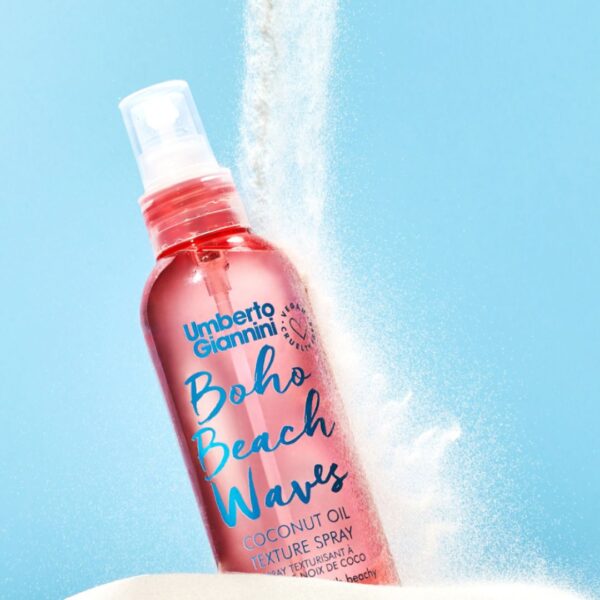 Spray texturizant cu ulei de cocos pentru efect de bucle lejere, Boho Beach Waves, Umberto Giannini, 200 ml