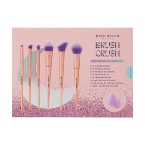 Set Brush Crush, 6 pensule de make-up & 2 bureti machiaj, Profusi...